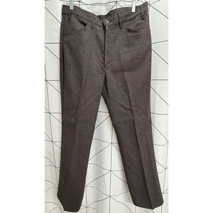 Vintage Levis 517 Brown 36 X 31 Dacron Polyester Pants Black Tab Pleated 90s